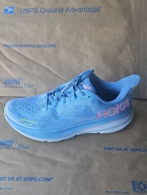 HOKA One Clifton 9 Women's 11 B Blue Running Shoes Lightweight Athletic Sneaker